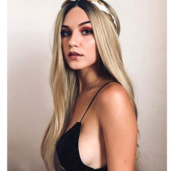 Ombre Blonde Straight Synthetic Lace Front Wig 24\